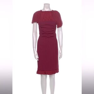 Nina Ricci Bateau Neckline Knee Length Dress